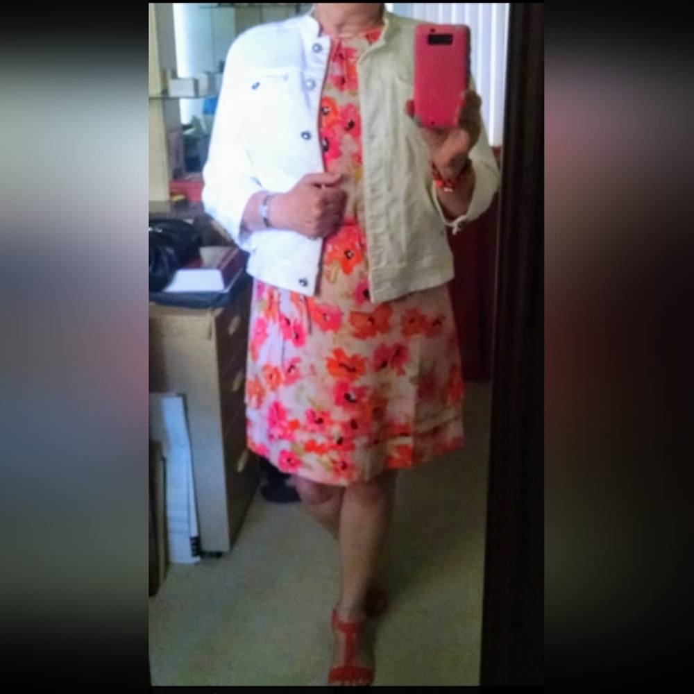 LOFT-Floral Sleeveless Dress. Worn Once. Pair It With A Jean Jacket Or Sweater
